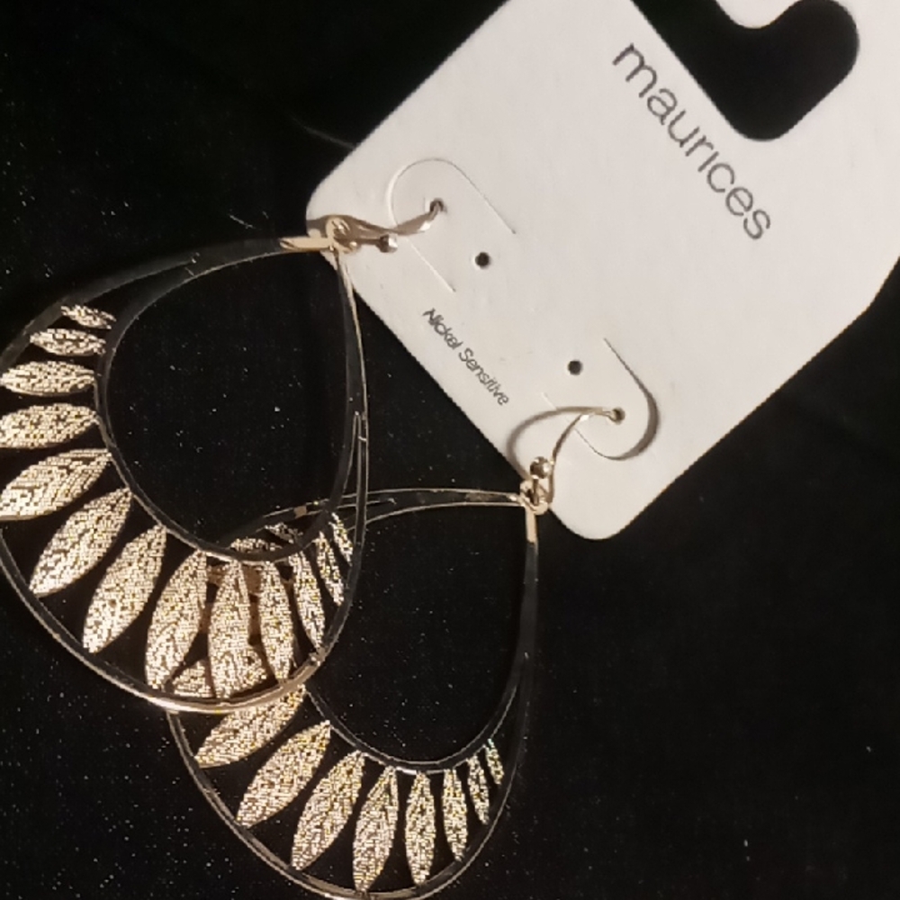 Maurices Gold Leaf Earrings